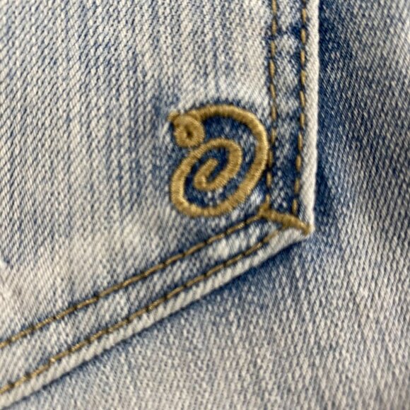 Indigo Rein Jeans Size 5 Light Blue Denim Distressed With Raw Hem and Selvage - Picture 14 of 14